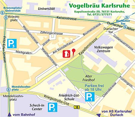 Anfahrtskizze Karlsruhe